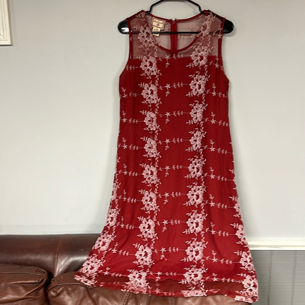 April Cornell Red Floral Maxi Dress
